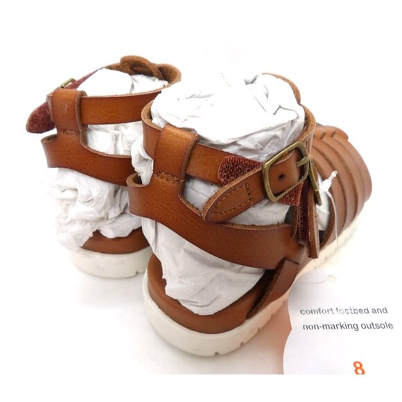 Girl's Brown Gladiator Leather Sandal size 8 NWT - Picture 3 of 5